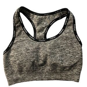Bebe Sport Womens Adjustable Strap Mini Logo Cami Bra Charcoal Size M